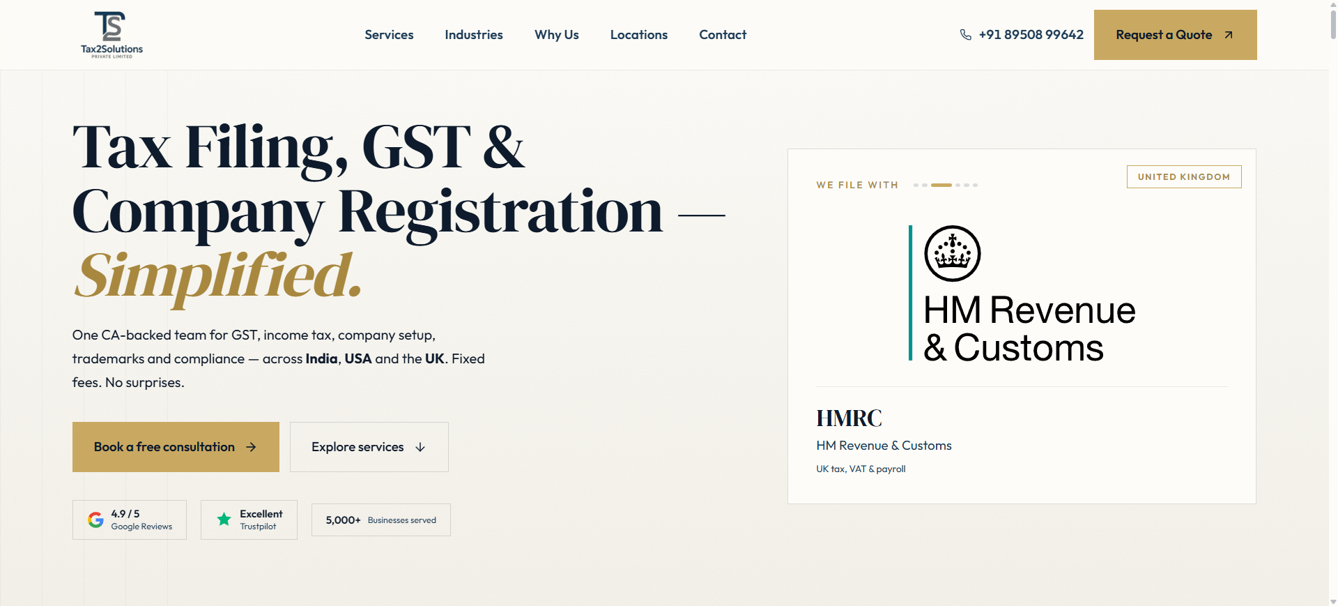 Tax2Solutions module view